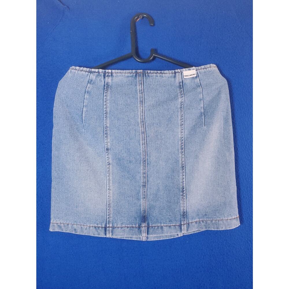 Billabong Denim Mini Skirt Womens Size 31 Blue Jean Button Front Panel - Picture 13 of 14